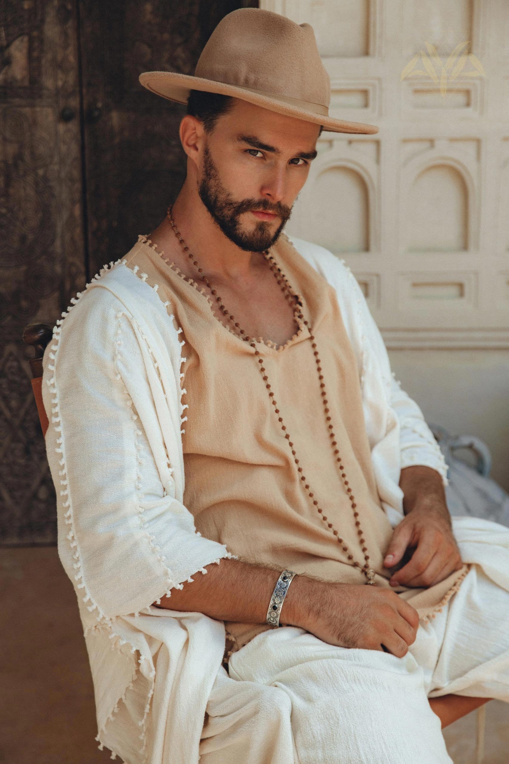 Boho Poncho For Men Mens Beach Robe Handmade