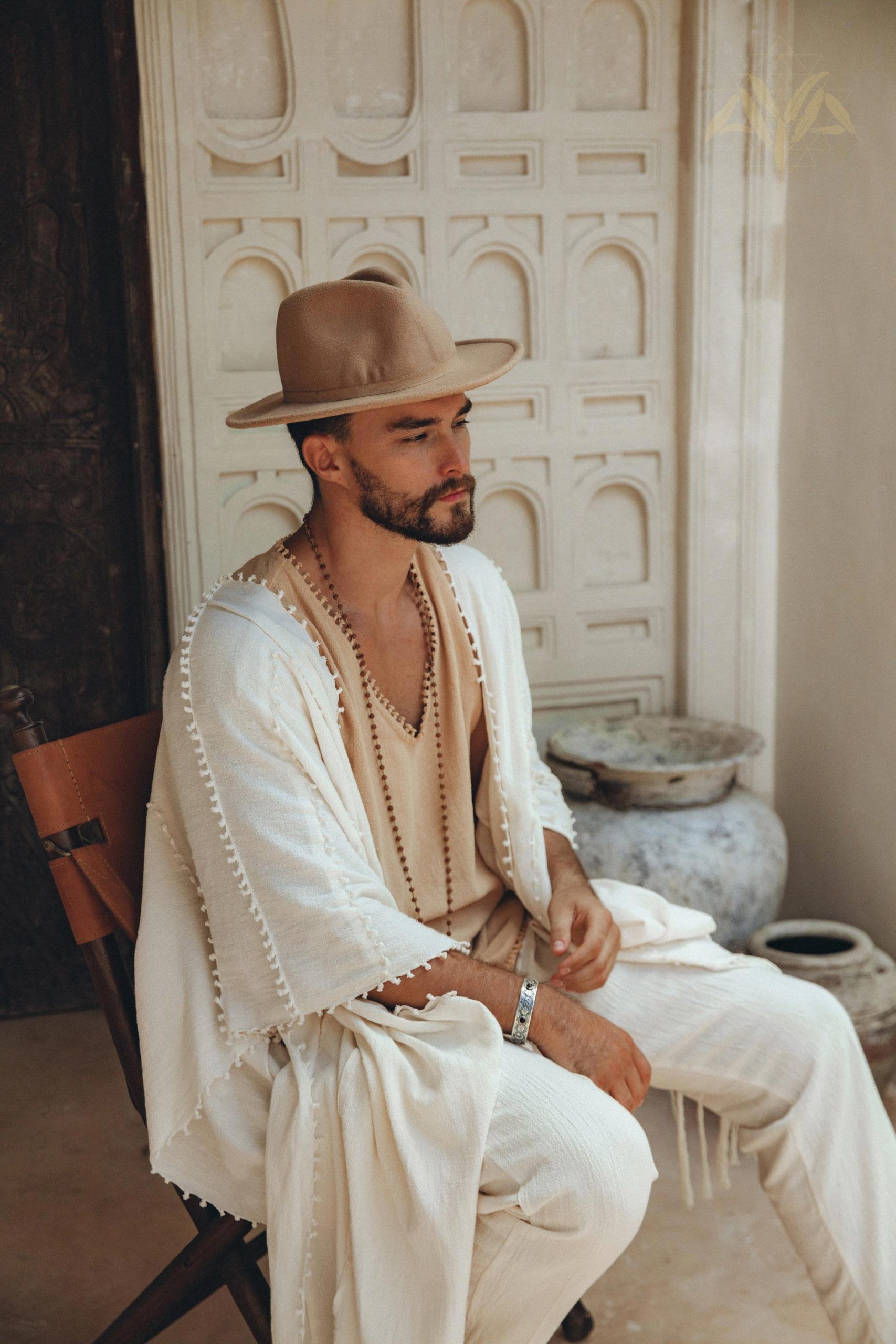 Boho Poncho For Men Mens Beach Robe Handmade