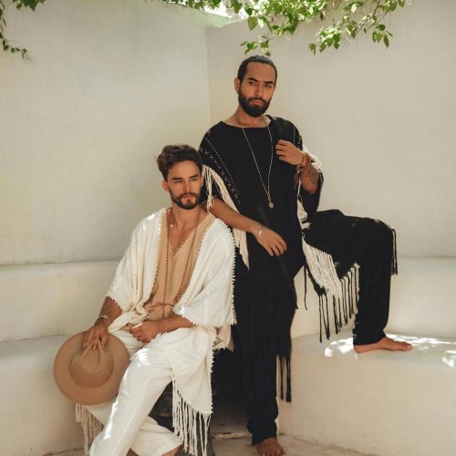 Off White Long Cotton Pants Men Wide Leg