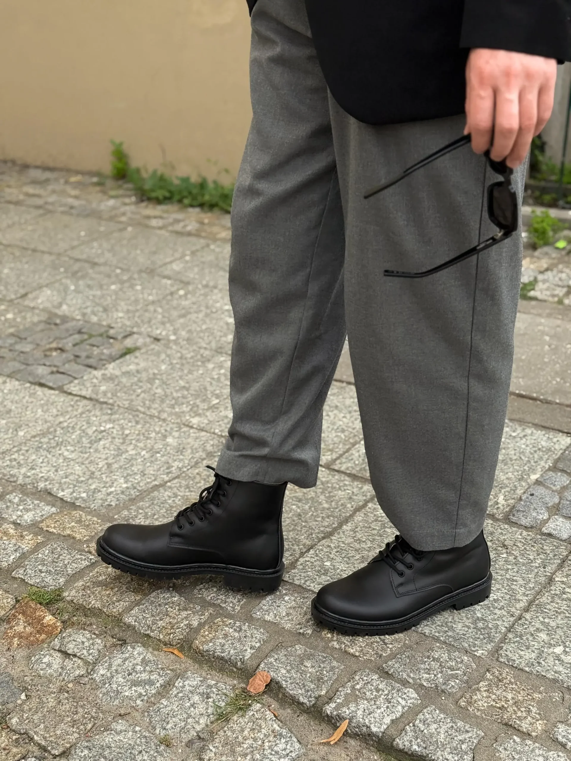 Handmade Crazy Horse Leather Ankle Boots Unisex Vintage